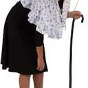 Tigerdoe Old Lady Costume - Granny Wig - Grandma Dress Up - Grandmother Costume - Grandma Cane - 6 pc set, For Children Under 3Y