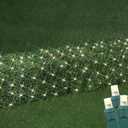 Novelty Lights 2x10 Net Lights, 100 Warm White LEDs with 4 Inch Spacing, 5mm Wide Angle Bulbs on Green Wire, Connectable End to End, Outdoor Weather Resistant Pillar and Tree Trunk Lighting