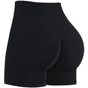 Sunzel Women's Invisible Butt Scrunch Shorts, High Waisted Biker Shorts, Gym Workout Yoga Running Shorts with Tummy Control Medium