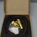 10FT Lightweight Flexible Garden Hose,Non-Slip Handles,Non-kink Hose,Solid Brass Fitting for Boats, RV Water Hose,Marine Washdown,Lawn,Garden,Leakproof TPE Hose (OrangeBlack, 10 FT)