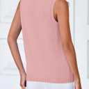 PRETTYGARDEN Sweater Vest Tops for Women 2026 Lightweight Summer Cardigan Sleeveless Button Up Knit Casual Spring Clothes (Pink, XL)