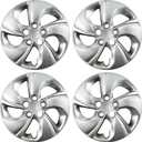15 inch Replacement Hubcaps Fit for 2006-2011 Honda Civic, Wheel Rim Cover Compatible with 2013-2015 Honda Civic 15'' Steel Wheel; 4 Pcs (Glossy Silver)