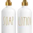 MOMEEMO Bathroom Soap Dispenser Set, Contains Lotion and Hand Soap Dispenser, Suitable for Bathroom Decor. (White)