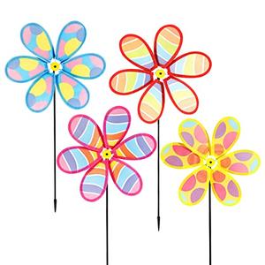 HADEEONG 4PCS Wind Spinners for Yard and Garden, Lawn Yard Decorations Pinwheels Colorful Whirligigs Windmill for Outdoor Decor
