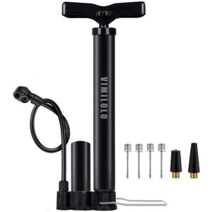 VIMILOLO Bicycle Pump, Bike Floor Pump with Gauge Inflator for Presta and Schrader Valve Portable Tire Pumps for Ball Bike Pumps