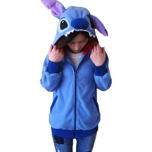 King Ma Unisex Cute Cartoon Zipper up Hoodie Tops Cosplay Costume (Medium, Royal Blue)
