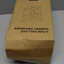 Delamu 2 Pack 3-Tier Bathroom Under Sink Organizers and Storage, Multi-Purpose Stackable Pantry Organization and Storage, Pull Out Clear Kitchen Bathroom Cabinet Organizer with Movable Dividers, Amber