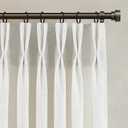 Pinch Pleated Linen Curtains 90 Inches Long for Living Dining Room Bedroom 2 Panel Set Beige White Cream Pinch Pleat Curtain 90 Inch Neutral Boho Floor to Ceiling Curtains Semi Sheer Linen Drapes