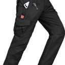 Mens Work Pants Cargo Tactical Construction for Men Ripstop Waterproof Lightweight Outdoor Hiking with Pockets (36W x 32L, Black)