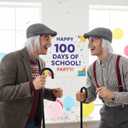 Fengek 5-Piece Grandpa Costume Set - Old Man Wig Hat, Cane, Beard, Eyebrows, Glasses - Perfect for 100 Days of School, Halloween, Christmas