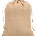 CleverDelights 10" x 14" Burlap Bags - 10 Pack - 10x14 Inch Jute Burlap Drawstring Sacks