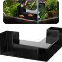 Dual-Entrance Aquarium Tunnel, Aquarium Cave Hideout 360 Viewing, Black Shrimp Cave Fish Tank Tunnels, Aquarium Underground Tunnel, Substrates Buried Tunnel for Fish Decoration