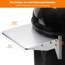 Stanbroil Stainless Steel Folding Side Table, Fits Weber 22" Charcoal Smoker, Grill Accessories to Add Storage Space