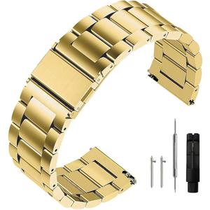 Stainless Steel Watch Band Quick Release Premium Brushed Matte Metal Watch Strap Bracelet 16mm 18mm 20mm 22mm 24mm Universal Stainless Steel Smartwatch Replacement Band Strap Men Women