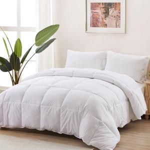ACCURATEX Duvet Insert Super King Comforter 120x120- Fluffy Down Alternative Fill Hotel Collection Comforter,Lightweight Soft All Season Duvet Insert with Corner Tabs - Machine Washable,White