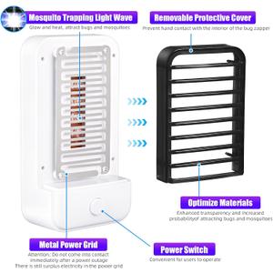 4 Pack Plug in Bug Zapper Indoor Flying Insect Trap, Electronic Mosquito Zappers Fly Zapper Gnat Traps Lamp for Bug Insect for Home, Kitchen, Bedroom, Living Room, Office﻿