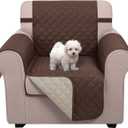 U-NICE HOME Recliner Chair Covers Reversible Chair Cover Pet Covers for Dogs with Elastic Straps Water Resistant Diamond Quilted (23''Armchair, Coffee/Beige)