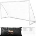 VEVOR Portable Soccer Goal, 12 x 6 ft Large Practice Soccer Net, Steel Fiberglass Structure Training Goal Set with Carry Bag, All-Weather Outdoor Use, for Backyards, Parks, School Fields