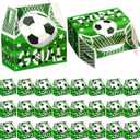 Zonon 25 Pcs Soccer Party Favor Boxes Soccer Treat Candy Snack Bags Party Favors Sports Football Team Goodies Gift Boxes for Birthday Baby Shower Decorations Supplies 4.8 x 2.4 x 5.2 Inch