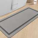 chakme Bathroom Mat Rugs Large 59x24, Ultra Thin Magic Mat Bath Rug Non Slip Bath Rugs Quick Dry Absorbent Bath Mats for Bathroom Floor, (Grey, 59"x24")