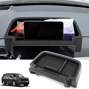 2023-2025 Honda Pilot Dash Storage Tray, Black ABS Plastic Sunglass Phone Tissue Holder, Center Console Organizer