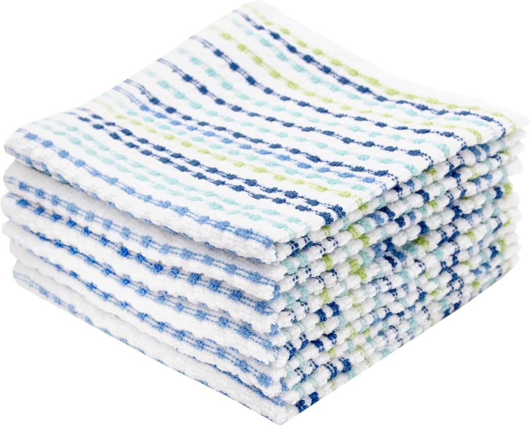 Ritz Pebble Bar Mop Towels: Highly Absorbent and Super Soft, 100% Cotton, Durable Super Absorbent Kitchen Bar Towels for Wiping Tables and Counters, 12x12, 6-Pack, Cool