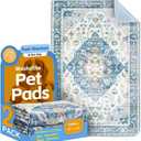 Washable Pee Pads for Dogs 2 Pack Reusable Puppy Training Pads 24"x18" Super Absorbent Waterproof Dog Training Pads, Non-Slip Potty Pads Whelping Pads Litter Mat Pet Supplies Blue