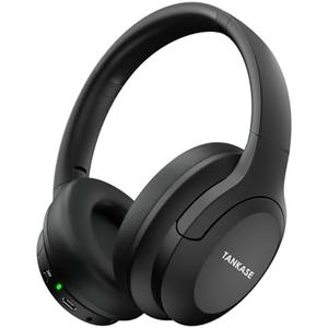 TANKASE Active Noise Cancelling Headphones, Wireless Over Ear Bluetooth Headphones,100H Play Time Bluetooth Headphone with Microphone,Lightweight and Foldable Comfortable Deep Bass for Work/Gym Black
