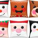 Breling Christmas Pillow Covers 18 x 18 Inches, Soft Plush Faux Fur Wool Couch Throw Xmas Cushion Cover for Holiday Sofa Chair Bed Home Decorative