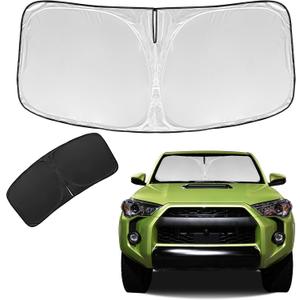 for Toyota 4Runner 2010-2024 2025 2026 Sun Shade Sunshade Windshield Cover - 4 Layers Front Window Shade for 4-Runner Custom Fit Sun Visor - 240T Retractable Shade Blocks UV Rays Car Accessories