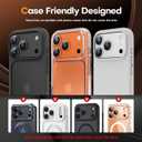 Jeluse Compatible with iPhone 17 Pro Camera Lens Protector, Strong Adhesion Full Coverage Metal Aluminum Alloy Ultra Clarity Tempered Glass Camera Screen Protector