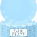 LIYH 20 Pcs Light Baby Blue Plastic Plates Reusable 7.5 Inch - Unbreakable Scalloped Dessert Plates for Weddings Camping Party Outdoor Picnics Dishwasher Safe BPA Free(20Guests)