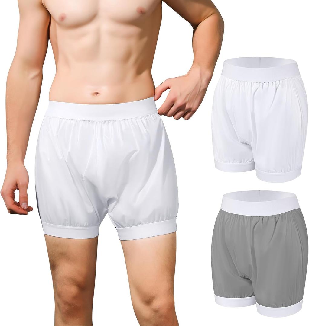 Carer Adult Diaper Covers 2PCS Washable, Leakproof Incontinence Underwear for Men Women Enclosed Elastic, Widened Waistband Design Protection for Long-Term Care & Daily UseWhite,Gray,Medium