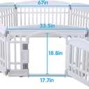 Pet Playpen for Dogs Heavy Plastic Puppy Exercise Pen Indoor Outdoor Small Pets Fence Puppies Folding Cage 6 Panels for Puppies and Small Dogs House Supplies (White 6*Panel)