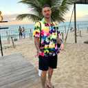 UNIQUEONE Men's Hawaiian Short Sleeve Button Down Tropical Floral Beach Vacation Shirt (XXL)