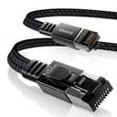 Smolink Cat 8 Ethernet Cable - 100ft 40Gbps 2000MHz RJ45 LAN Network Patch Cord, Nylon Braided High Speed Internet Cable, Heavy Duty Shielded SFTP Cable for Router Modem Gaming PC PS5 Xbox