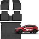 Norand-Floor Mats for Volkswagen Tiguan 2018 2019 2020 2021 2022 2023 2024 Car Mats for VW Tiguan Accessories All Weather Floor Mats Cargo Liner 2018-2024