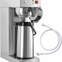 NUPANT Auto-Filling Commercial Airpot Coffee Brewer 2.2L/74oz Dirp Coffee Maker Machine with 24 Hours Hot Thermal Carafe Stainless Steel Pour Over Coffee Dispenser 120V/1450W for Restaurant