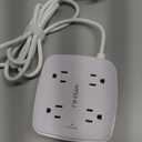 6 Ft Surge Protector Power Strip - 8 Widely Outlets with 4 USB Ports, 3 Side Outlet Extender with 6 Feet Extension Cord, Flat Plug, Wall Mount, Desk USB Charging Station, ETL,White