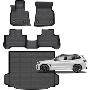 for BMW X3 Floor Mats 2024 2023 2022 2021 2020 2019 2018(Only Fit Models with X3 Spare Tire),Car Mats for BMW X3 G01/M40i/30i/M All Weather Car Mats Cargo Liner Accessories 2018-2024