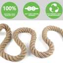 Twisted Manila Rope 1-1/2 in x 50 ft Natural Thick Hemp Rope for Railing Docks Tug of War Decorating Crafts Nautical Landscaping Swing Hammock