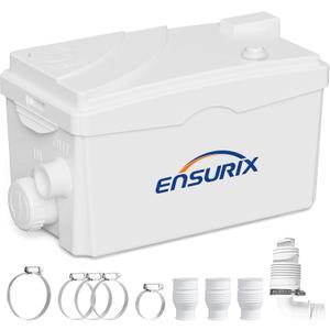 Utility Sink Pump, 1600 GPH Drain System 500 W Under-Basin Gray Water Unit for Laundry & Kitchen, 23 FT Lift Sink Pump with Check Valve & Odor Filter