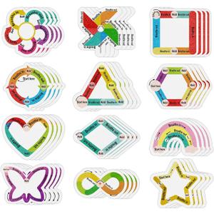 96 Pcs Breath Calm Anxiety Sensory Stickers Reusable Textured Tactile Rough Calming Stickers Adhesive Sensory Strips for Christmas School Office Classroom Desk Adults Teens Tension Anxiety Relief