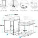 Delamu 2-Tier Under Sink Organizers and Storage, Multi-Purpose Stackable Bathroom Cabinet organizers, Pull Out Kitchen Pantry Organization and Storage with Dividers(2 Pack, Clear)