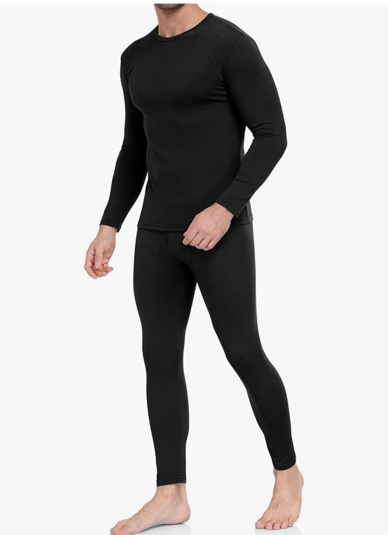 WEERTI Thermal Underwear for Men Long Johns with Fleece Lined Base Layer Men Cold Weather Top Bottom M