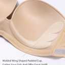 HACI Push Up Strapless Bra for Women Anti-Slip Padded Wireless Stay Put (Beige)