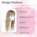 Hair Topper, Big Base 360 3D Hair Toppers for Women with Thinning Crown, 20 Inch Long Curly Wavy Hair Pieces with Middle Part Clip in Bangs for Daily Use Parties