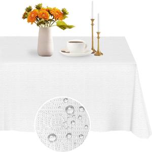 White Paper Tablecloths for Rectangle Tables 12 Pack - 54 x 108 Inches - 3 Ply Premium Paper & Plastic Table Cloths for Parties Disposable, Rectangle Tablecloth for Wedding, Party, Banquet