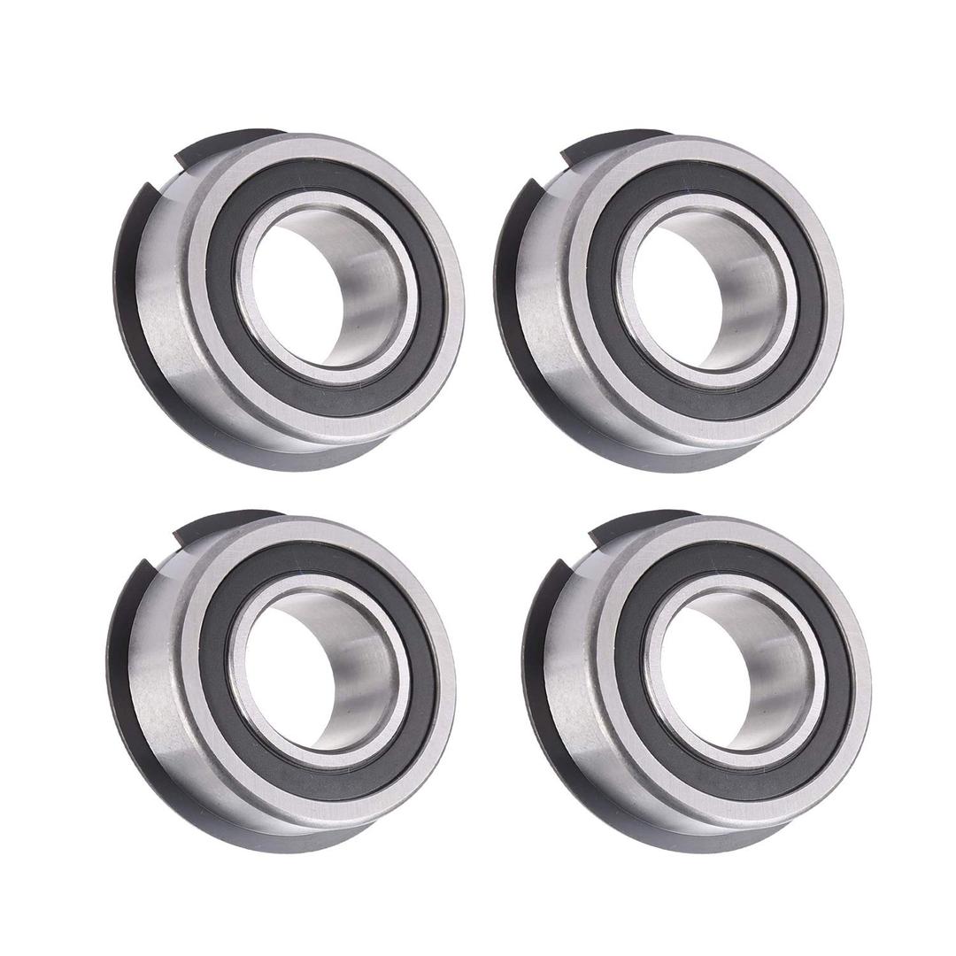 Donepart Bearings 1Inch (25.4MM) ID x 2Inch (50.8MM) OD x Width (14.288MM), Deep Groove Ball Bearings with Snap Ring, Garage Door Torsion Spring Center Bearings for Industrial Applications (4-Pack)