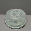 Round Cake Carrier Two Sided Cake Holder Serves as Five Section Serving Tray, Portable Fits 10 inch Cake, Box Comes With Handle, Container Holds Pies (Green)